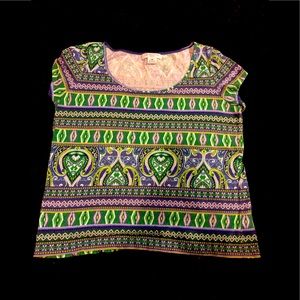 Liz Claiborne womens petite medium paisley green and blue